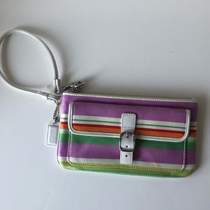 Coach Striped Wristlet